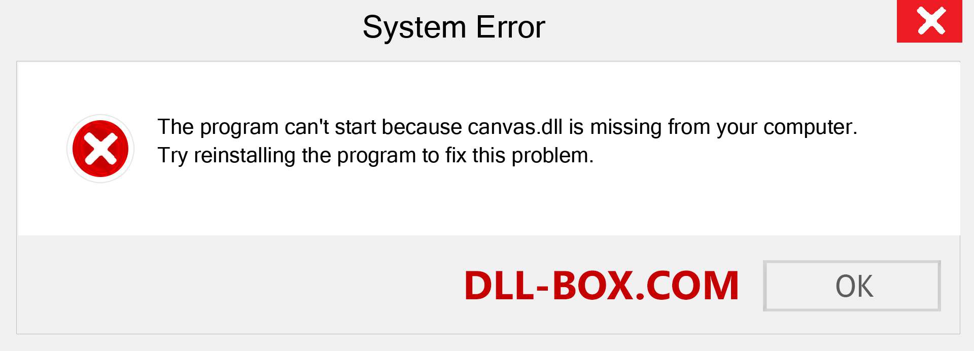  canvas.dll file is missing?. Download for Windows 7, 8, 10 - Fix  canvas dll Missing Error on Windows, photos, images